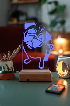 Köpek Pug 16 Renk Gece Lambası