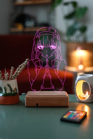 Zero Two Anime Darling In The Franxx 16 Renk Anime Gece Lambası