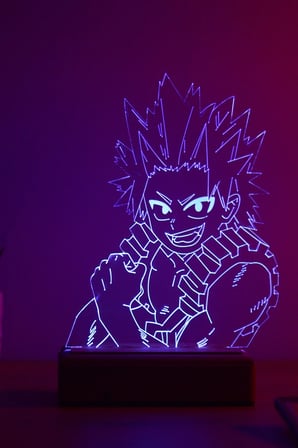 Eijiro Kirishima My Hero Academia 16 Renk Kumandalı Anime Gece Lambası