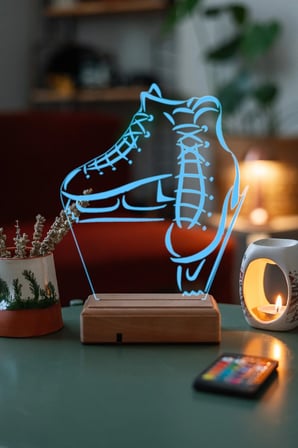 Kişiye Özel 3D Buz Pateni Masaüstü Led Lamba
