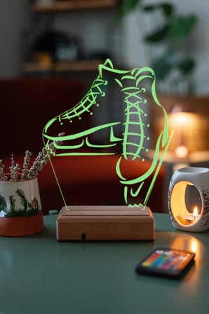 Kişiye Özel 3D Buz Pateni Masaüstü Led Lamba