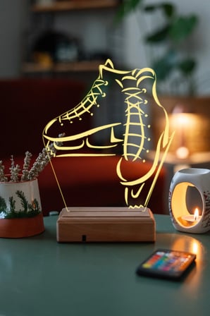 Kişiye Özel 3D Buz Pateni Masaüstü Led Lamba