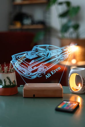 3d Klasik Araba 16 Renk Gece Lambası