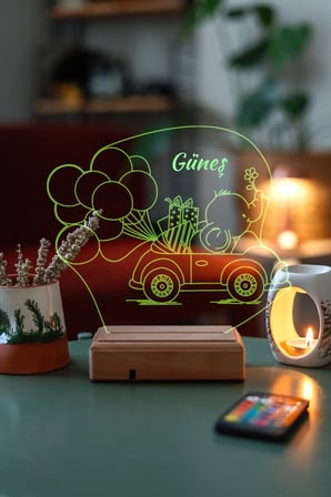 Çocuklara Özel Hediye 3d Fil Ve Balonlar Kumandalı Dekoratif Led Lamba