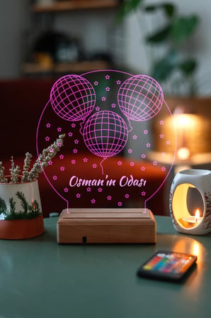 Çocuklara Özel Hediye 3 Balon Masaüstü 3d Dekoratif Led Lamba