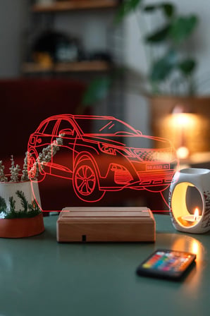 Kişiye Özel Plakalı Peugeot 3008 Hediyelik Kumandalı Masa Lambası
