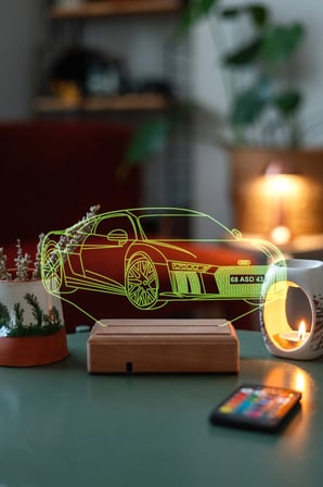 Kişiye Özel Plakalı Audi R8 Hediyelik 16 Renkli Gece Lambası