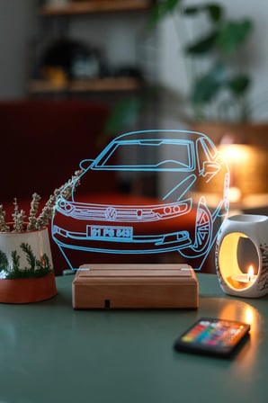 Kişiye Özel Plakalı Volkswagen Passat Hediyelik 16 Renkli Gece Lambası