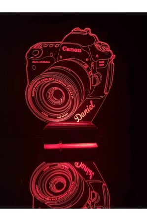 Siyah 16 Renkli Canon Fotoğraf Makinesi 3d Lambası