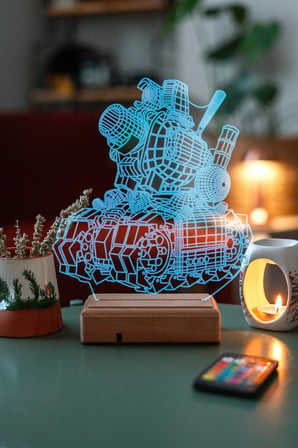 Tasarım 3d Tank 16 Renkli Masaüstü Dekoratif Led Lamba