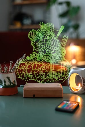 Tasarım 3d Tank 16 Renkli Masaüstü Dekoratif Led Lamba