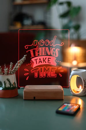 Good Things Take Time Ev Hediyesi 16 Renkli Gece Lambası