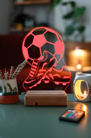 Kramponn 16 Renkli Futbol Tasarım Hediyee Lambaa