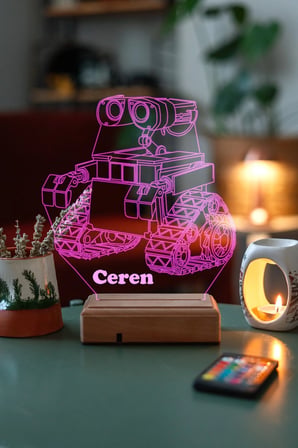 3d Wall-e 16 Renk Kumandalı Gece Lambası