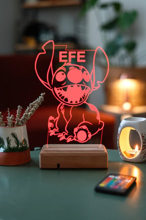 3d Stitch Masaüstü 16 Renkli Kumandalı Led Lamba