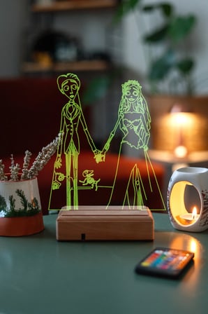 Ölü Gelin (corpse Bride) 16 Renkli Kumandalı Gece Lambası
