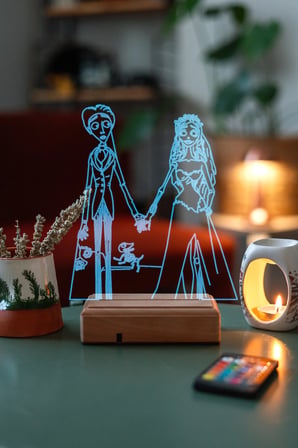 Ölü Gelin (corpse Bride) 16 Renkli Kumandalı Gece Lambası
