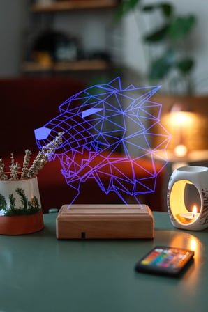 Kurt 3d 16 Renkli Kumandalı Gece Lambası