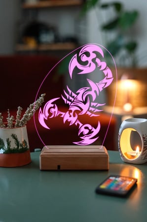 Tasarım Akrep 3d 16 Renk Kumandalı Dekoratif Led Lamba
