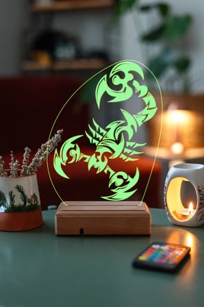 Tasarım Akrep 3d 16 Renk Kumandalı Dekoratif Led Lamba
