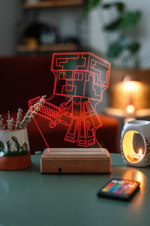 3d Minecraft 16 Renk Gece Lambası