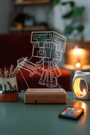3d Minecraft 16 Renk Gece Lambası