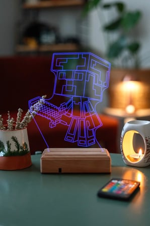 3d Minecraft 16 Renk Gece Lambası