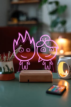 Ateş ve Su Hediye 16 Renkli Kumandalı Gece Lambası