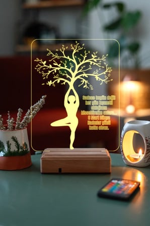 Kadınlar Günü Hediyesi Yaşam Ağacı 3d 16 Renk Gece Lambası