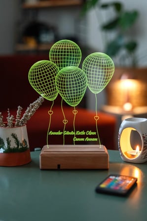 4 Balon Anneler Gününe Hediyelik , Sevgiliye Hediye Masa Lambası
