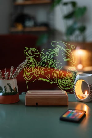Honda CBR Motor İsimli Hediyelik 16 Renkli Kumandalı Gece Lambası
