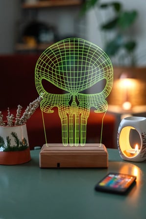 3d Punisher Kuru Kafa 16 Renk Gece Lambası