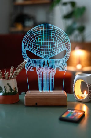 3d Punisher Kuru Kafa 16 Renk Gece Lambası