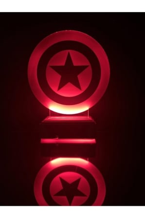 Captaın Amerıca Gece Lambası 3d 16 Renk
