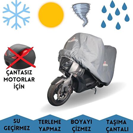 Motolux Gogo Elektrikli Uyumlu Arka Çantasız Motorlar İçin Brandası Su Geçirmez Motosiklet Örtüsü