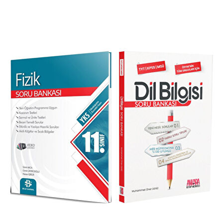 Bilgi Sarmal 11. Sınıf Fizik ve AKM Dil Bilgisi Soru Bankası Seti 2 Kitap