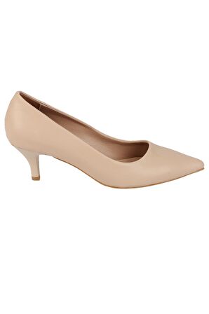 Modabuymus Ten Rengi Alçak Topuklu Stiletto Kadın Ayakkabı - Candy