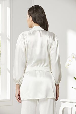 Kadife Saten 3'lü Kadın Crop'lu Pijama Takımı - 2050