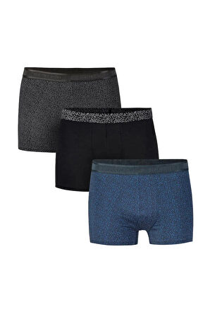 Erkek 3 Lü Desenli Boxer Set