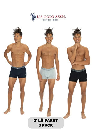 Erkek, Lisanslı, USPA, 3'lü Boxer Set (Kutulu)
