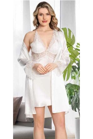 Kutulu Çeyizlik Saten Dantelli Altılı Set-360