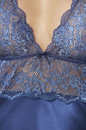 Saten Dantelli Gecelik - 905