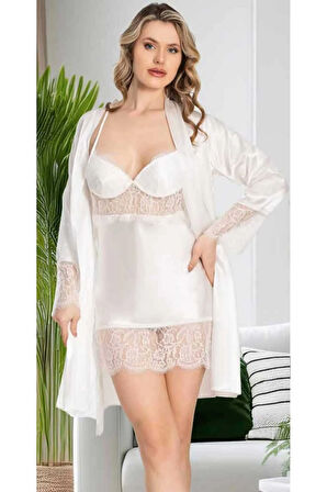 Kutulu Çeyizlik Saten Dantelli Altılı Set-370