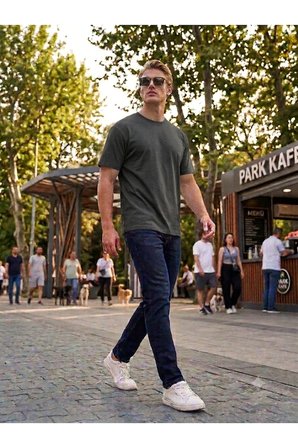 %100 pamuk bisiklet yaka tişört