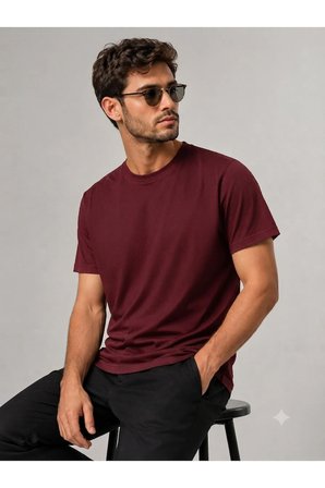 %100 pamuk bisiklet yaka tişört