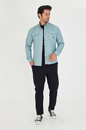 Slim Fit Erkek Kot Gömlek