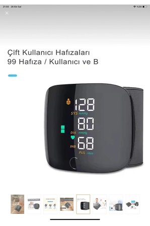 Konuşan Sesli Şarjlı Tansiyon Aleti Profil Kayıtlı Lcd Dokunmatik Ekran