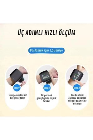 Dijital Türkçe Bilekten Tansiyon Ölçme Aleti Otomatik Tansiyon Ölçer Renkli Akıllı LCD Sesli Uyarı