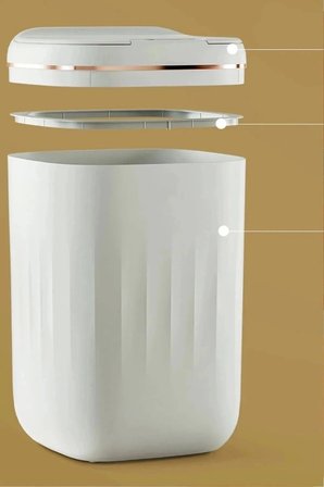 Temassız Sensörlü 20 Litre Çöp Kovası UV Işıklı Koku Geçirmez Mutfak Banyo Kullanımı