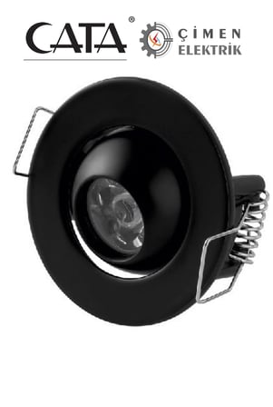 CATA CT 5268 1.5W Siyah Kasa Led Spot 3200K Gün Işığı